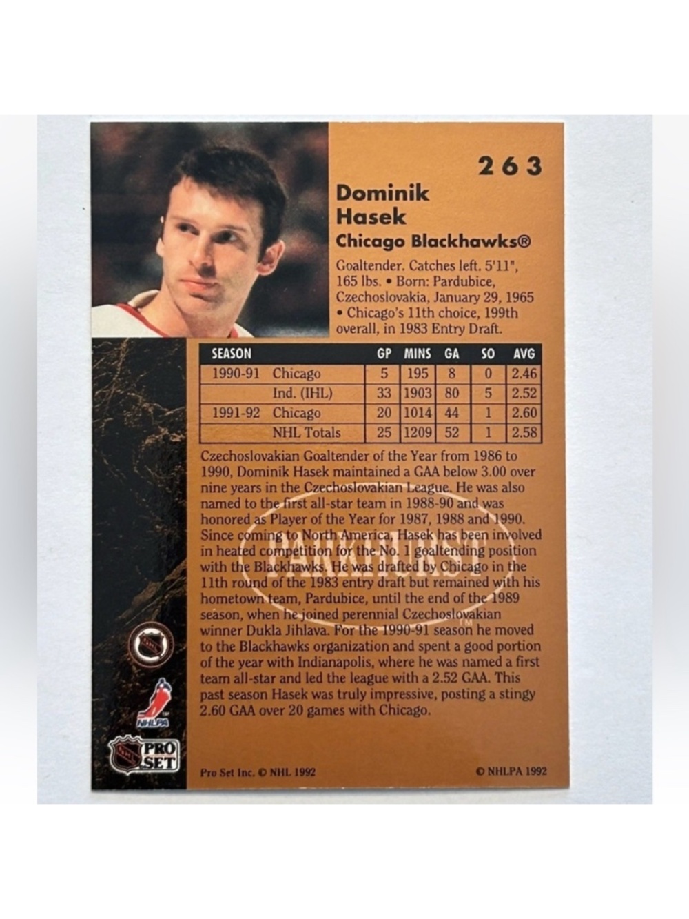 🇨🇦NOW $3🍀 Dominik Hasek 1991/92 Parkhurst Legend Rookie RC Hockey Card - Picture 2 of 2